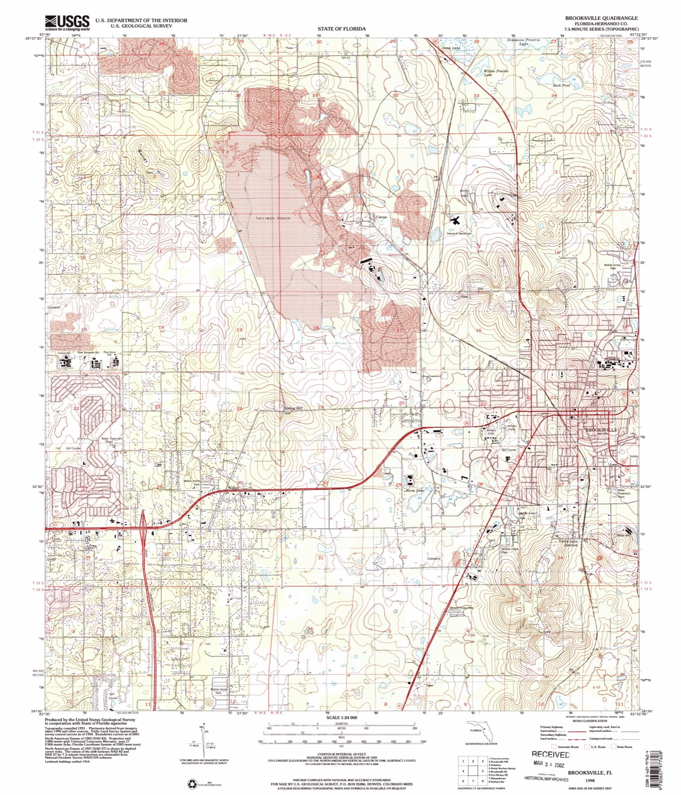 Topographic sheet covering May-Stringer House, surveyed 1998