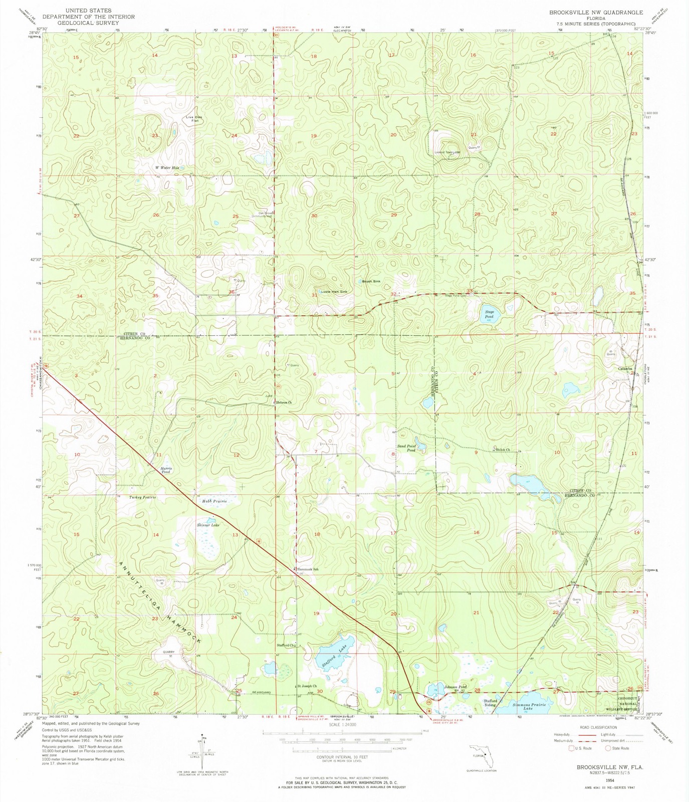 Topographic sheet of Catawba, surveyed 1954