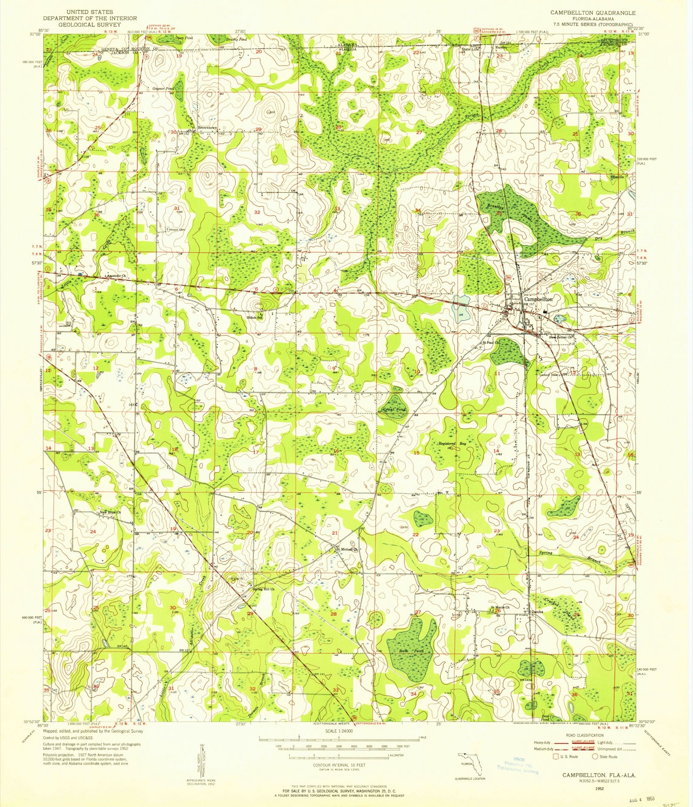 Topographic sheet of Campbellton, surveyed 1952