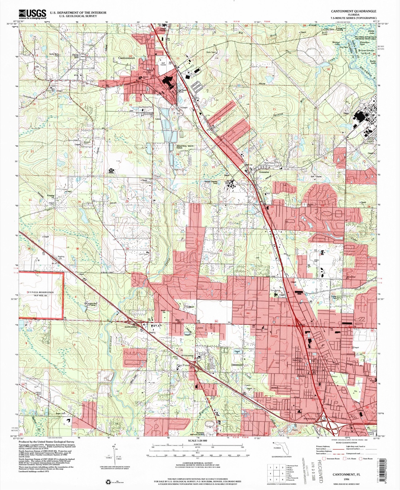 Topographic sheet of Olive, surveyed 1994