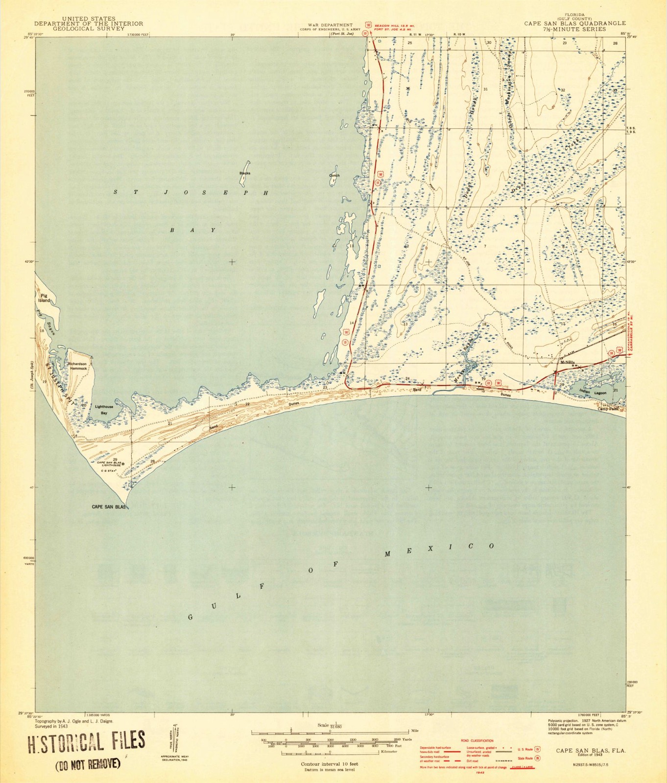 Topographic sheet of Indian Pass, surveyed 1943