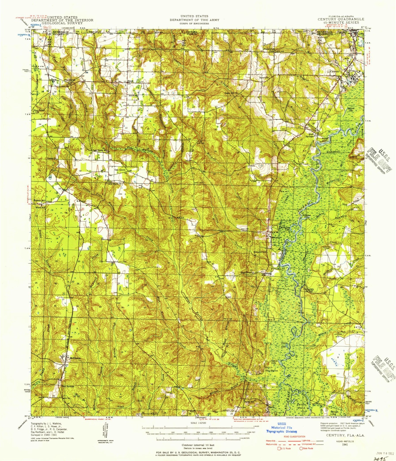 Topographic sheet of McDavid, surveyed 1941