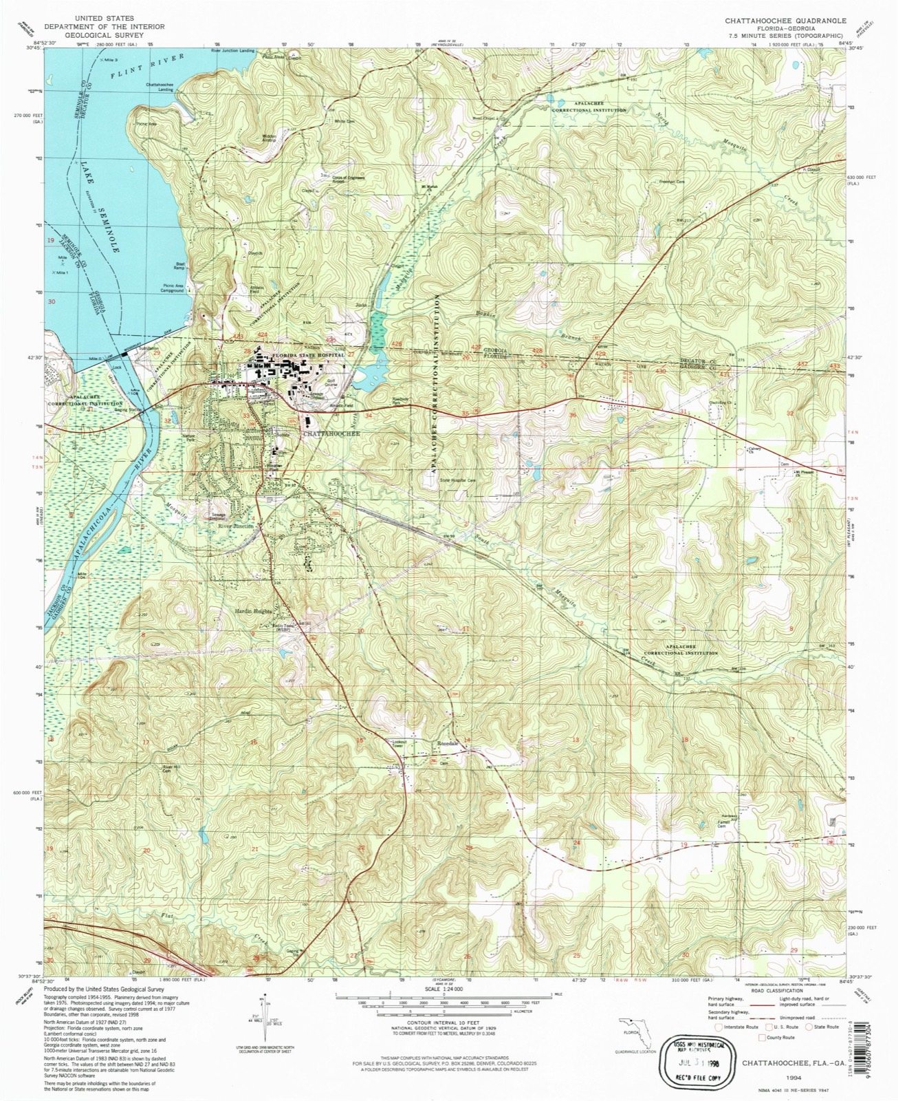 Topographic sheet of River Junction, surveyed 1994