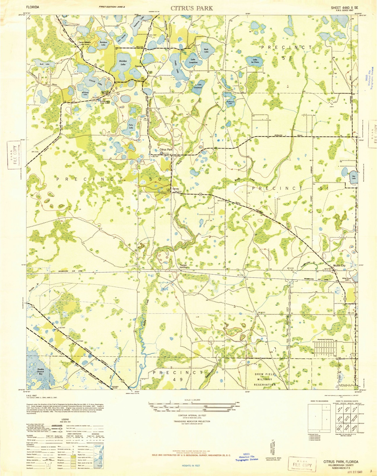 Topographic sheet of Cosme, surveyed 1947