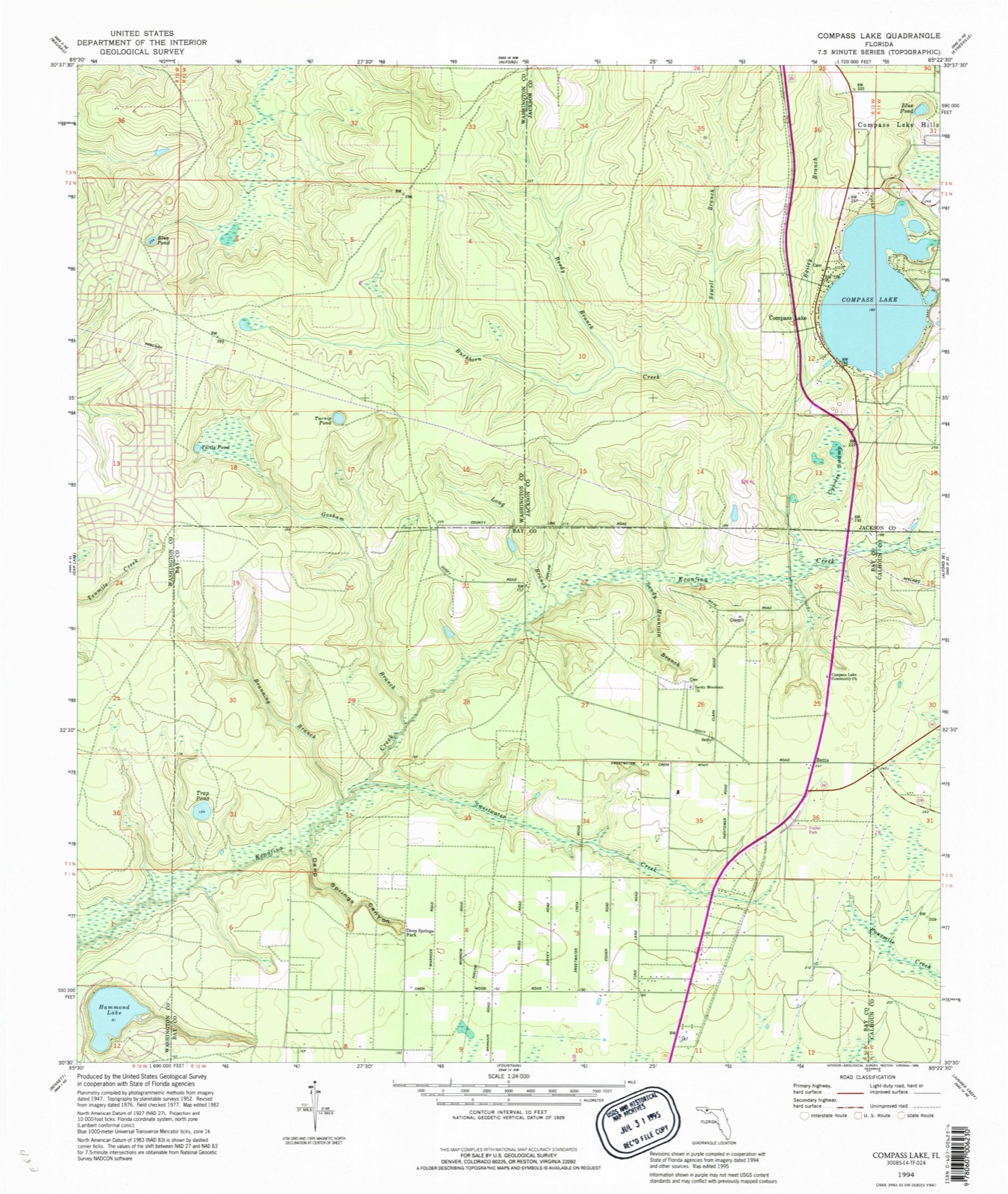 Topographic sheet of Betts, surveyed 1994