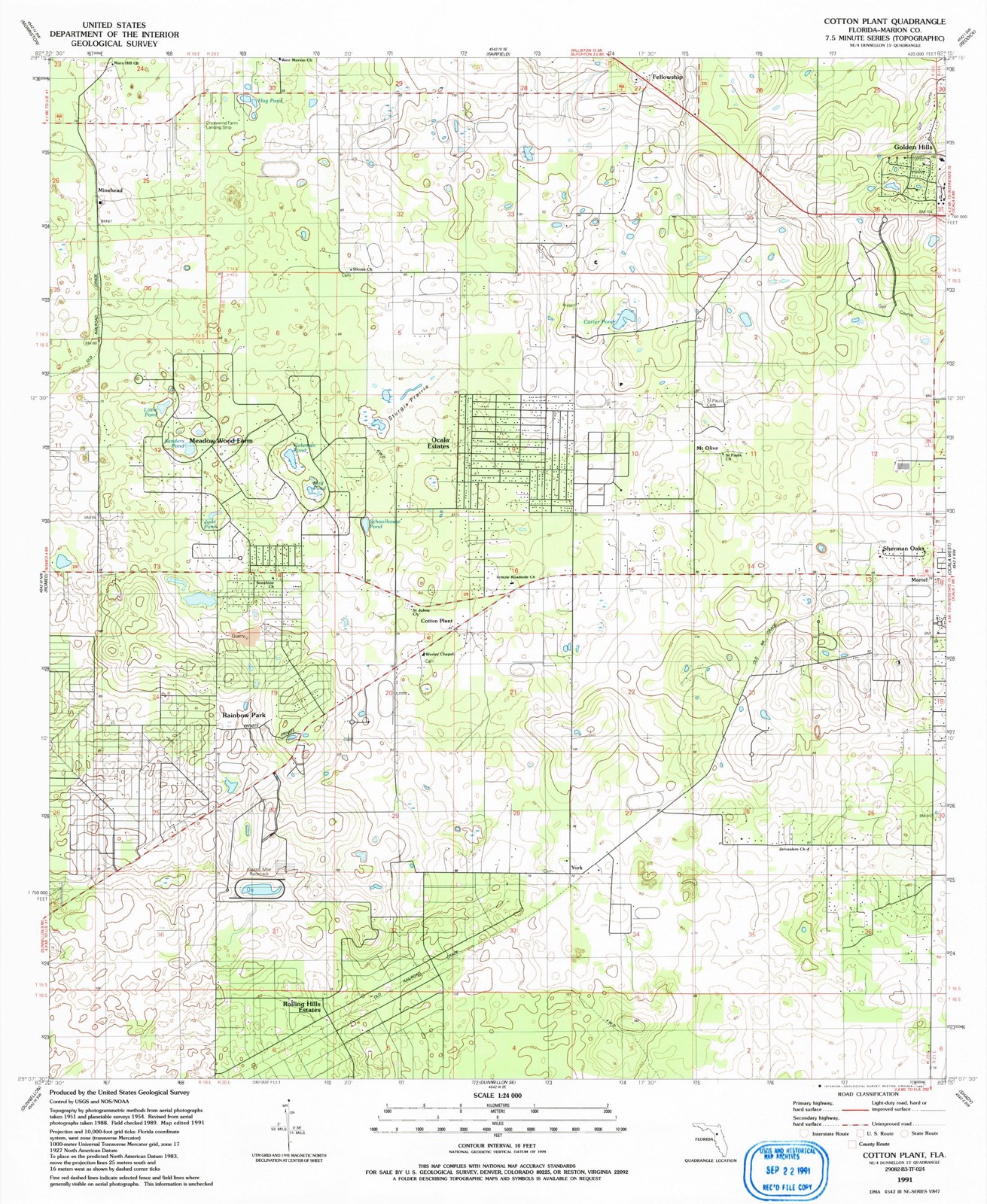 Topographic sheet of Mount Olive, surveyed 1991