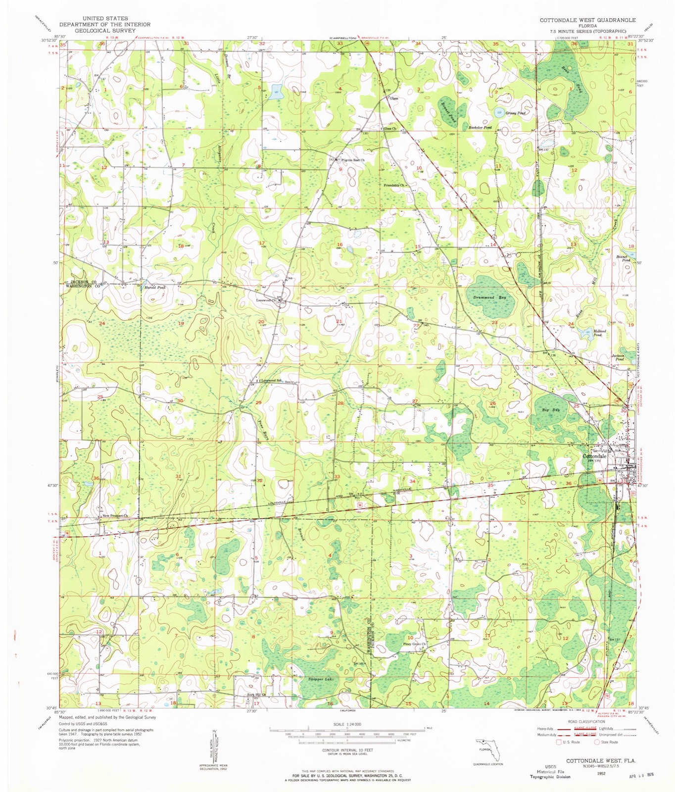Topographic sheet of Glass, surveyed 1952