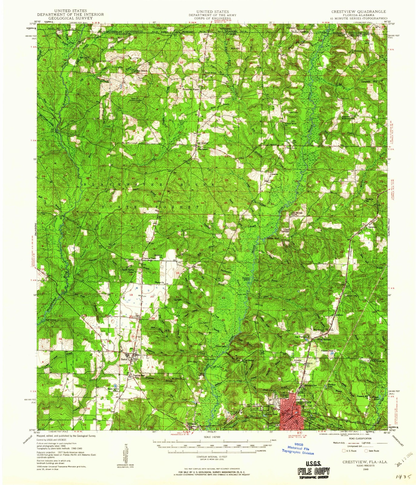 Topographic sheet of Auburn, surveyed 1949