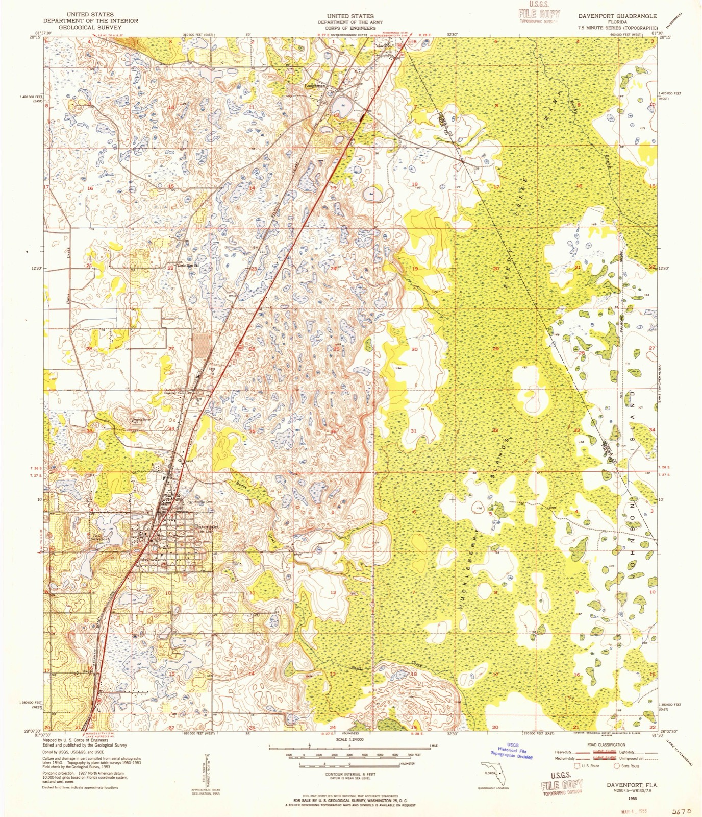 Topographic sheet of Loughman, surveyed 1953