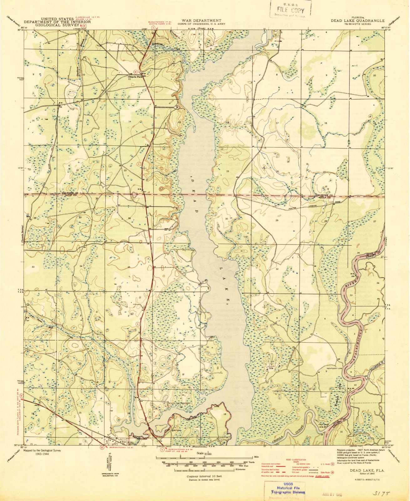Topographic sheet of Iola, surveyed 1945