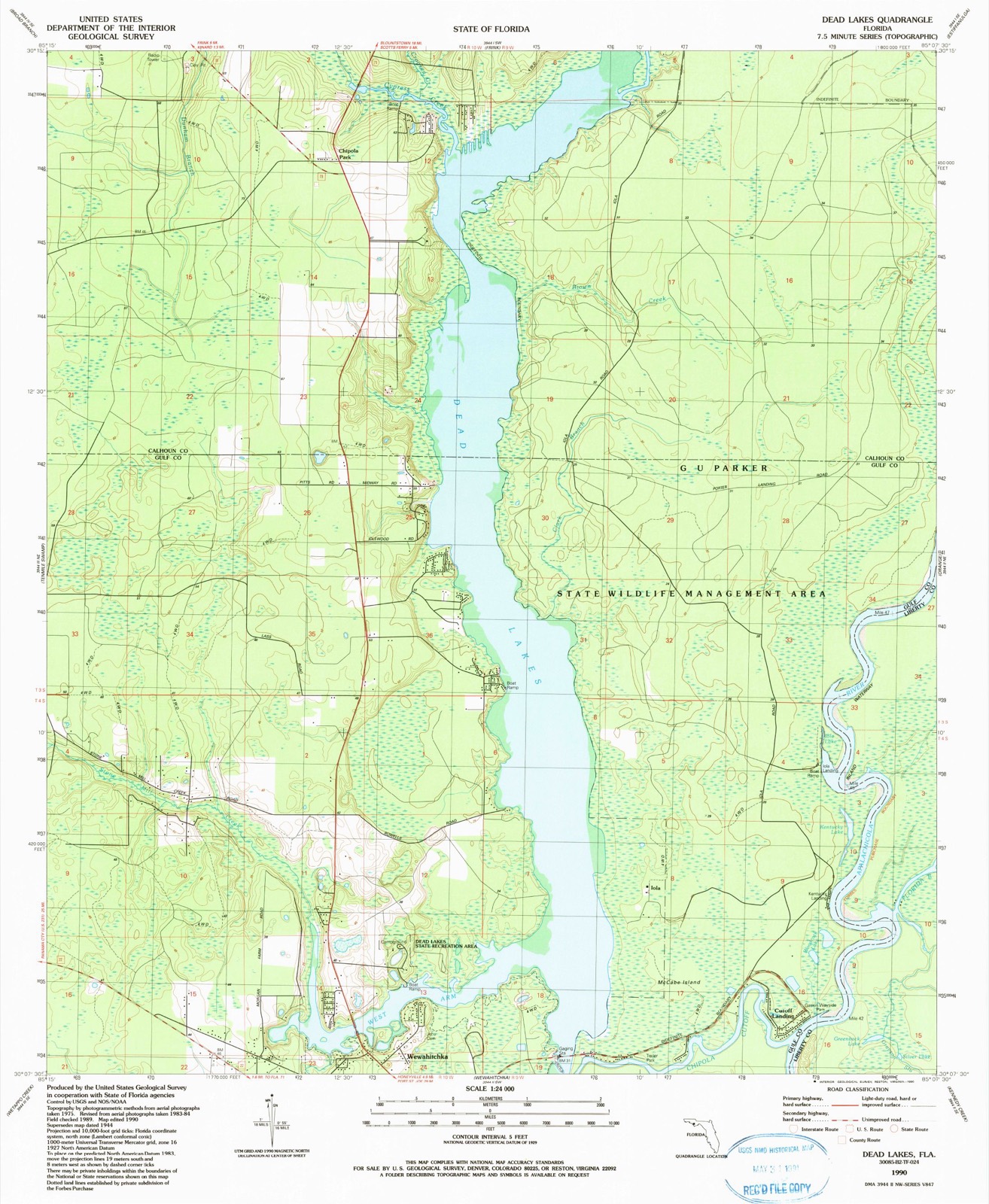 Topographic sheet of Iola, surveyed 1990