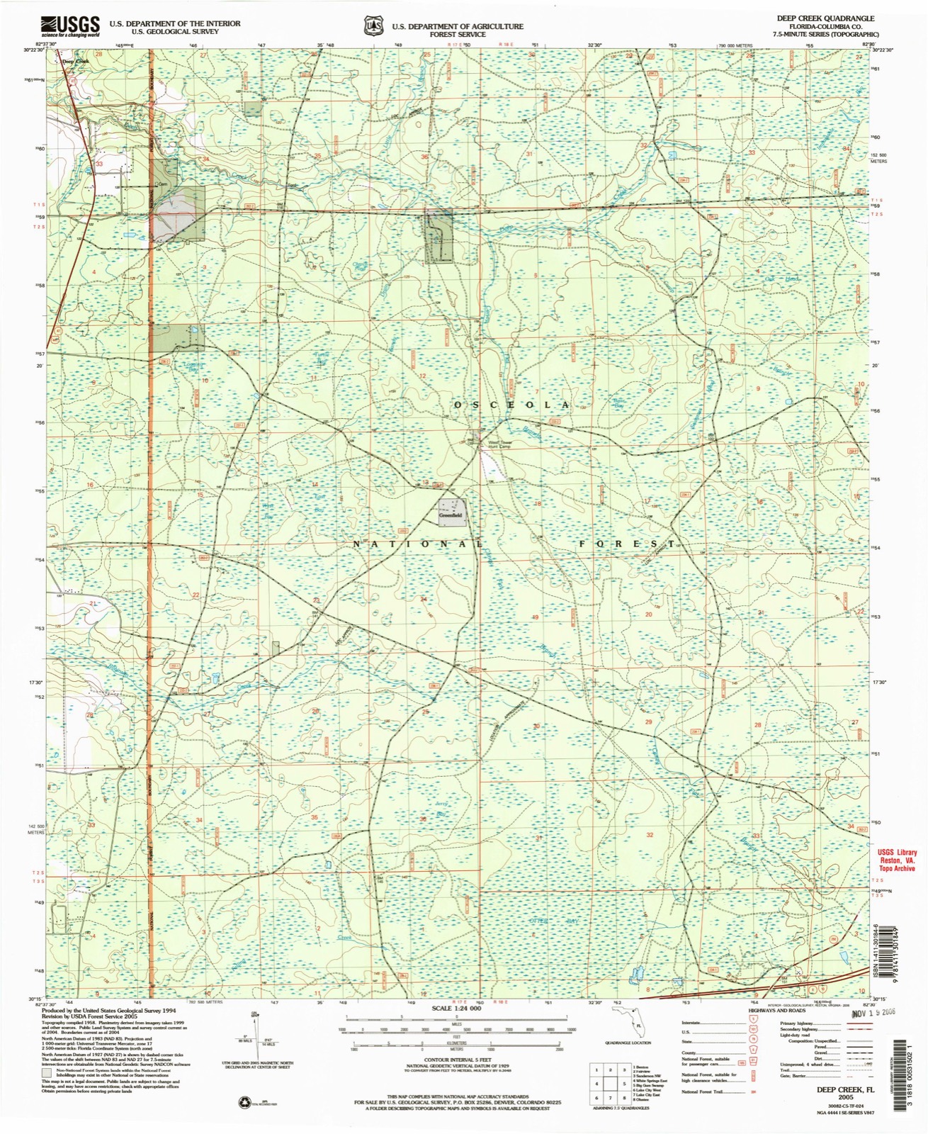 Topographic sheet of Deep Creek, surveyed 2005