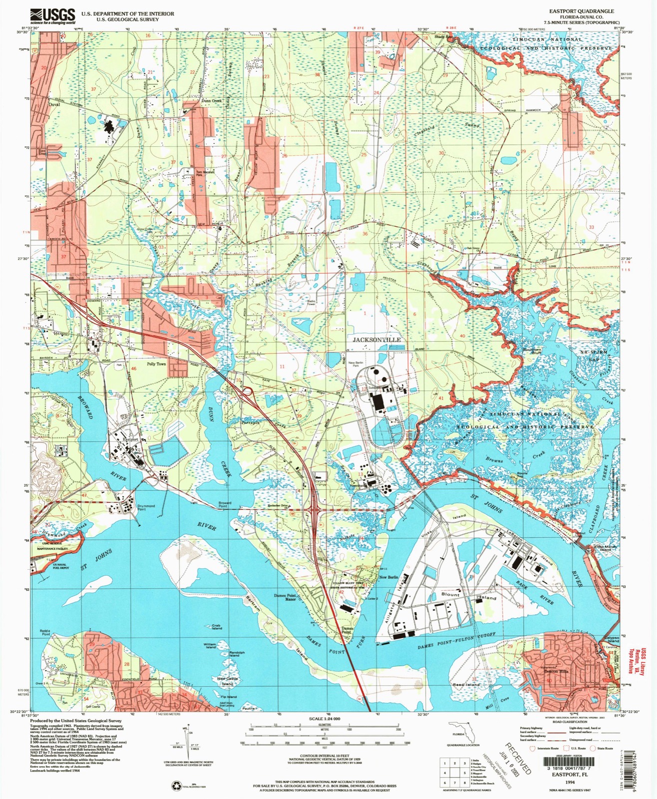 Topographic sheet of Eastport, surveyed 1994