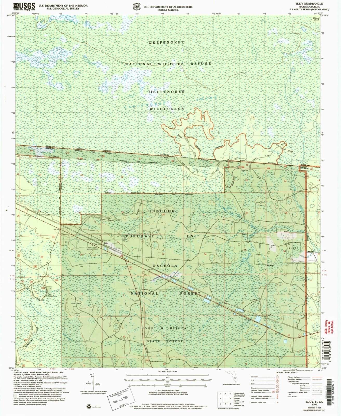 Topographic sheet of Eddy, surveyed 2006