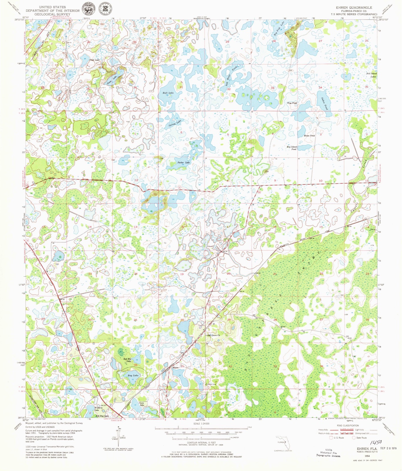 Topographic sheet of Ehren, surveyed 1954