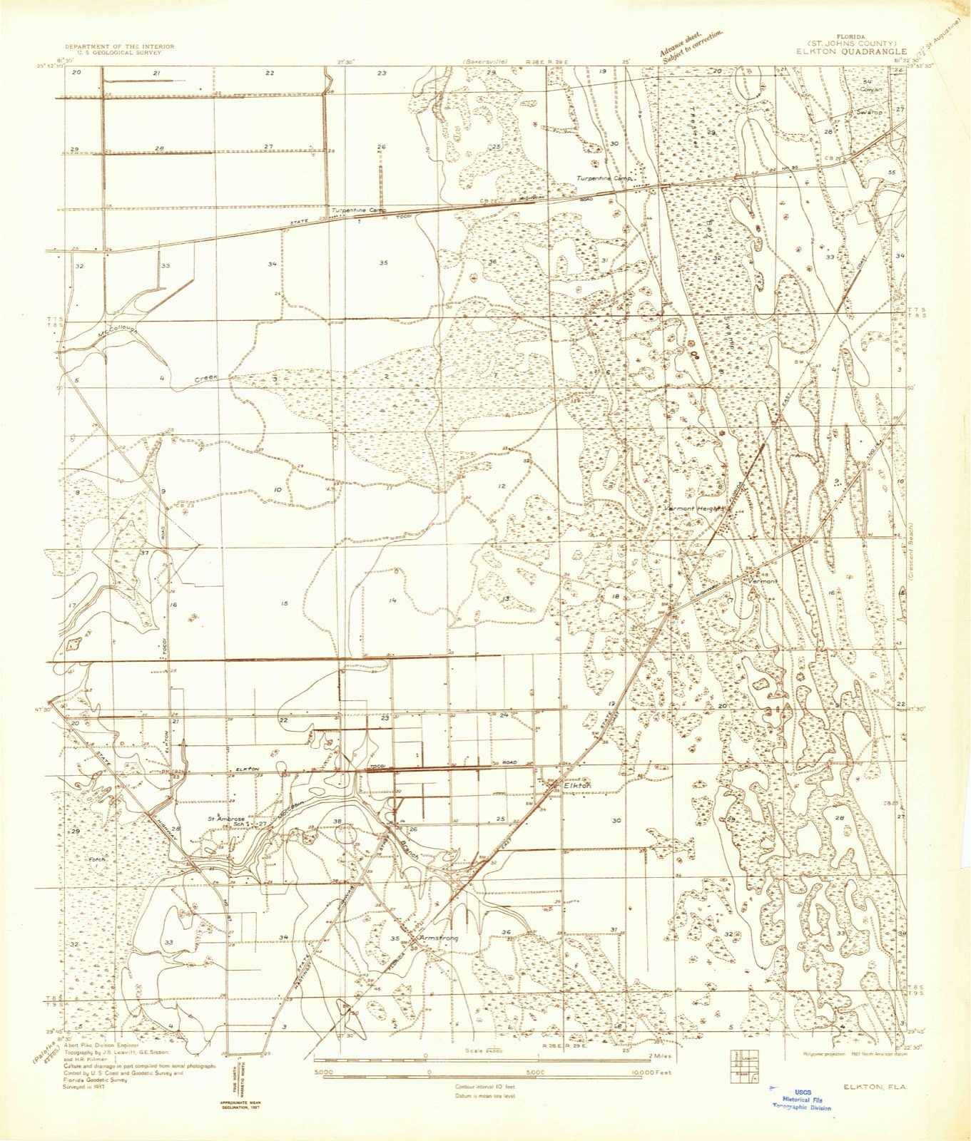 Topographic sheet of Molasses Junction, surveyed 1937