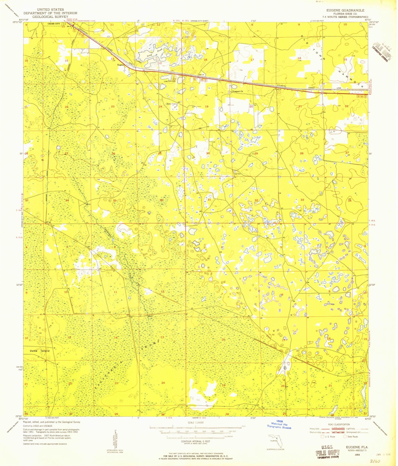 Topographic sheet of Eugene, surveyed 1954