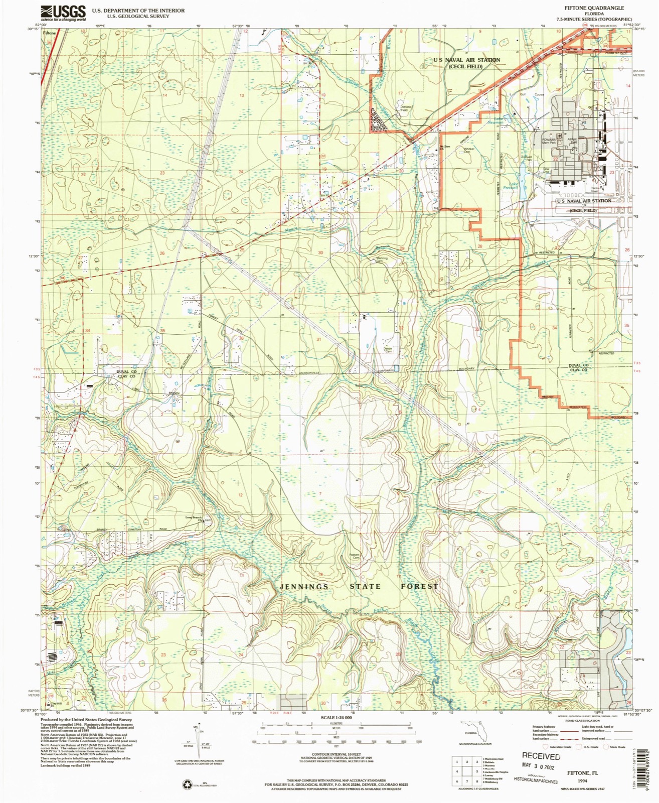 Topographic sheet of Fiftone, surveyed 1994