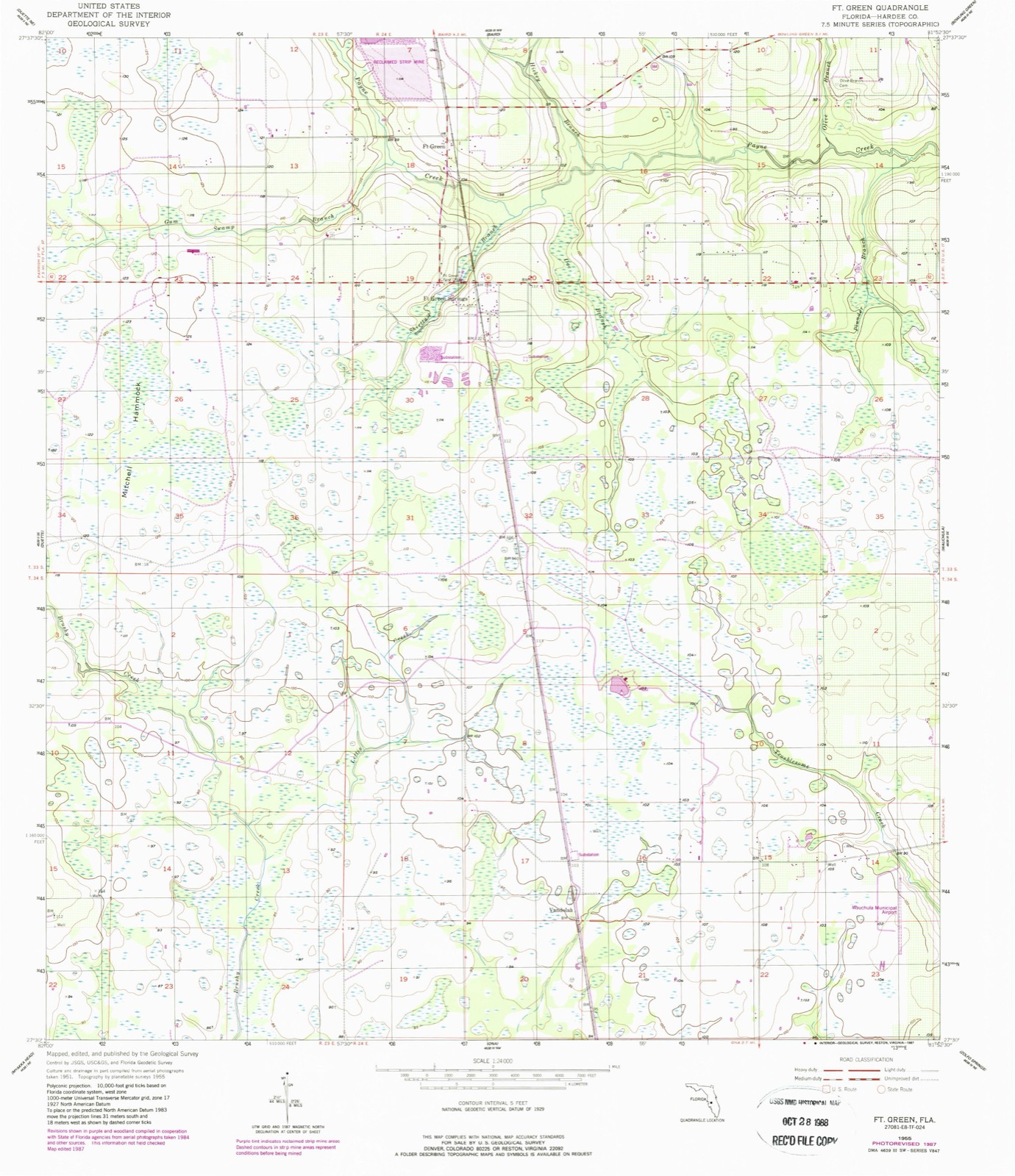 Topographic sheet of Fort Green, surveyed 1955