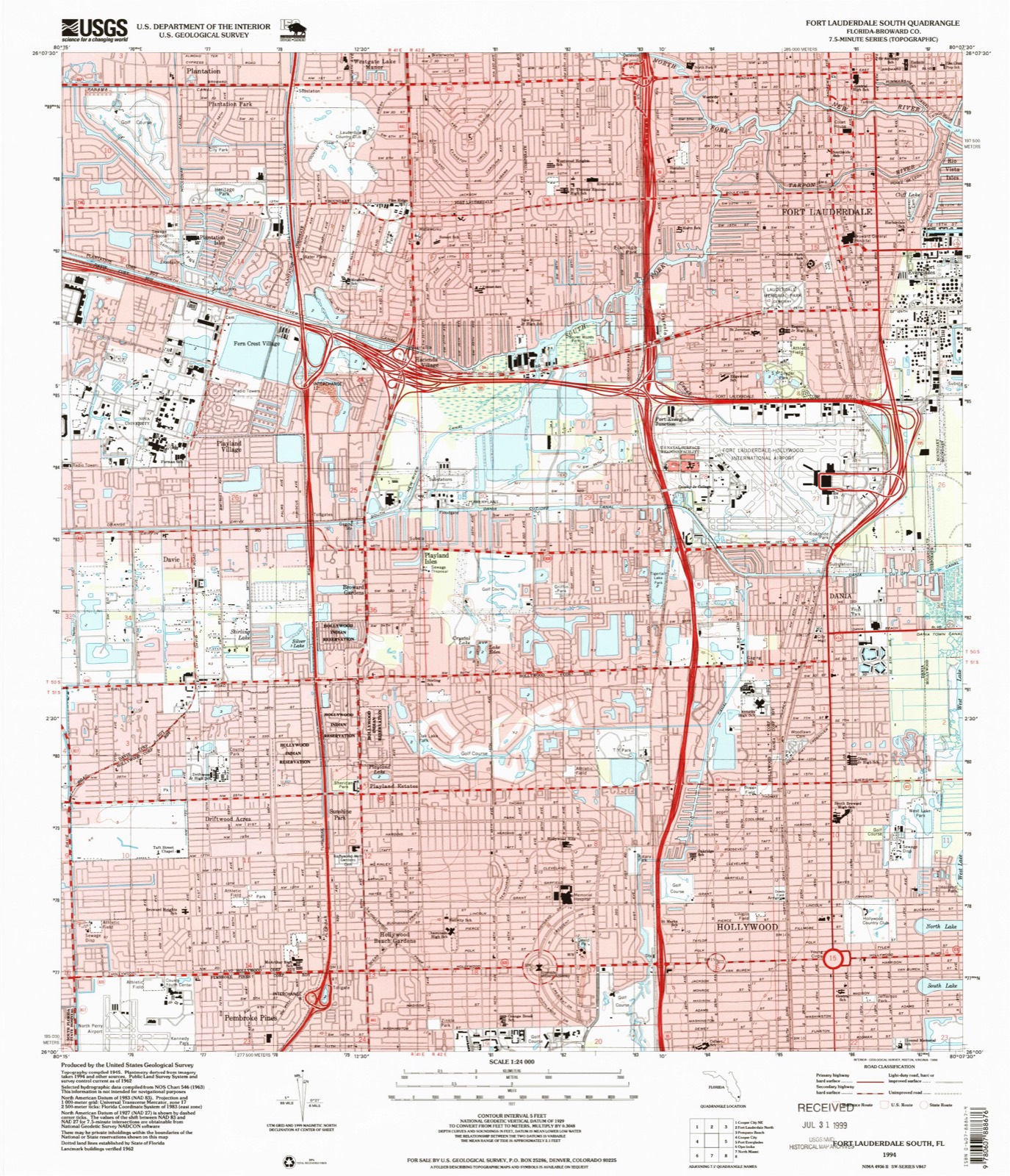 Topographic sheet of Riverland, surveyed 1994