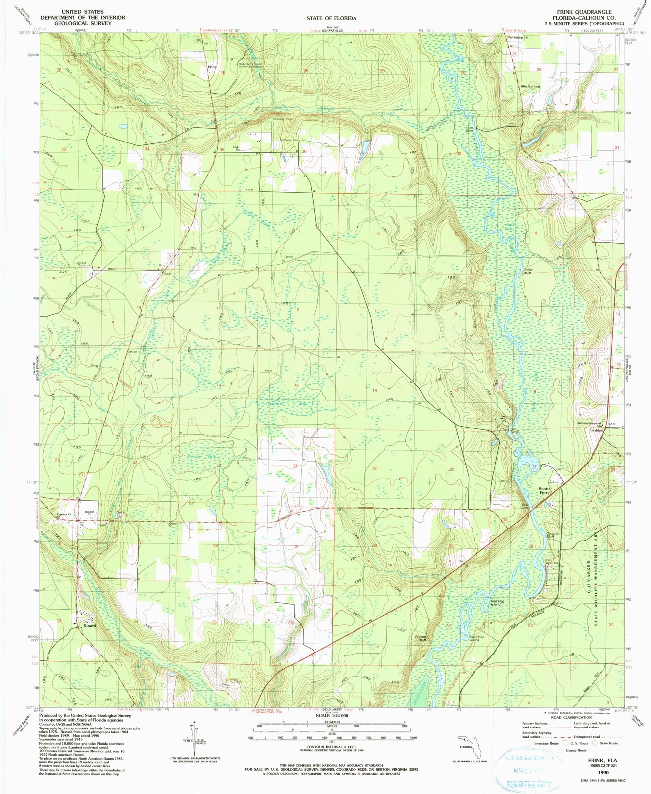 Topographic sheet of Gaskins, surveyed 1990