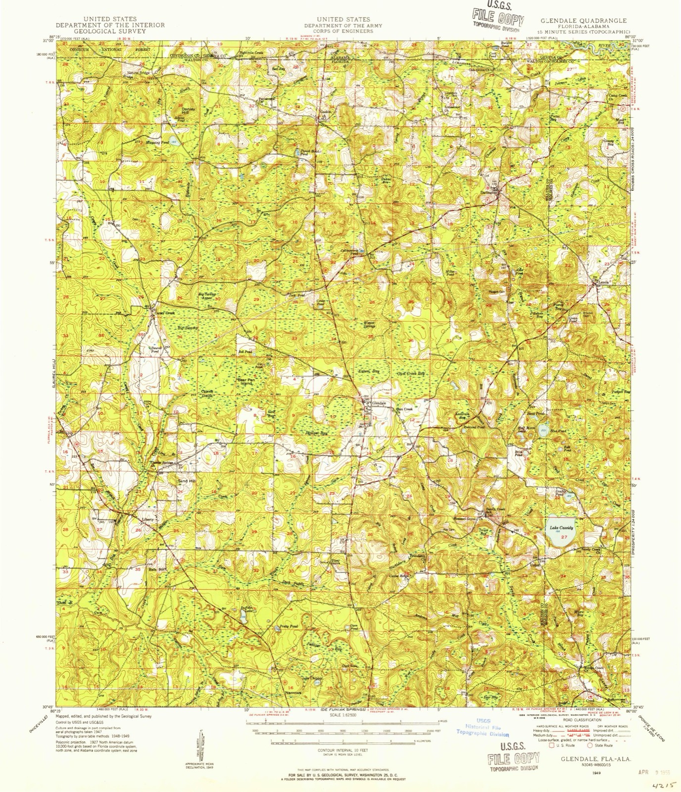 Topographic sheet of Leonia, surveyed 1949