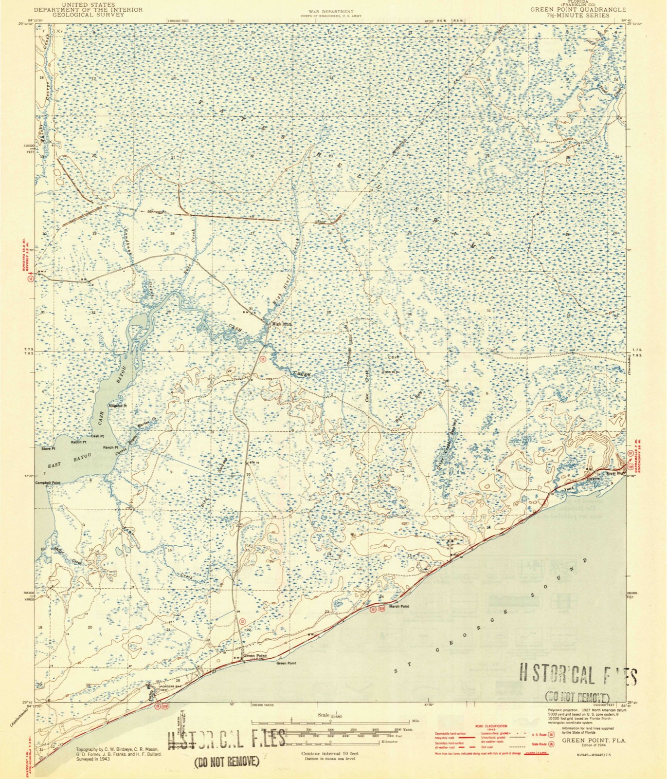 Topographic sheet of Green Point, surveyed 1944