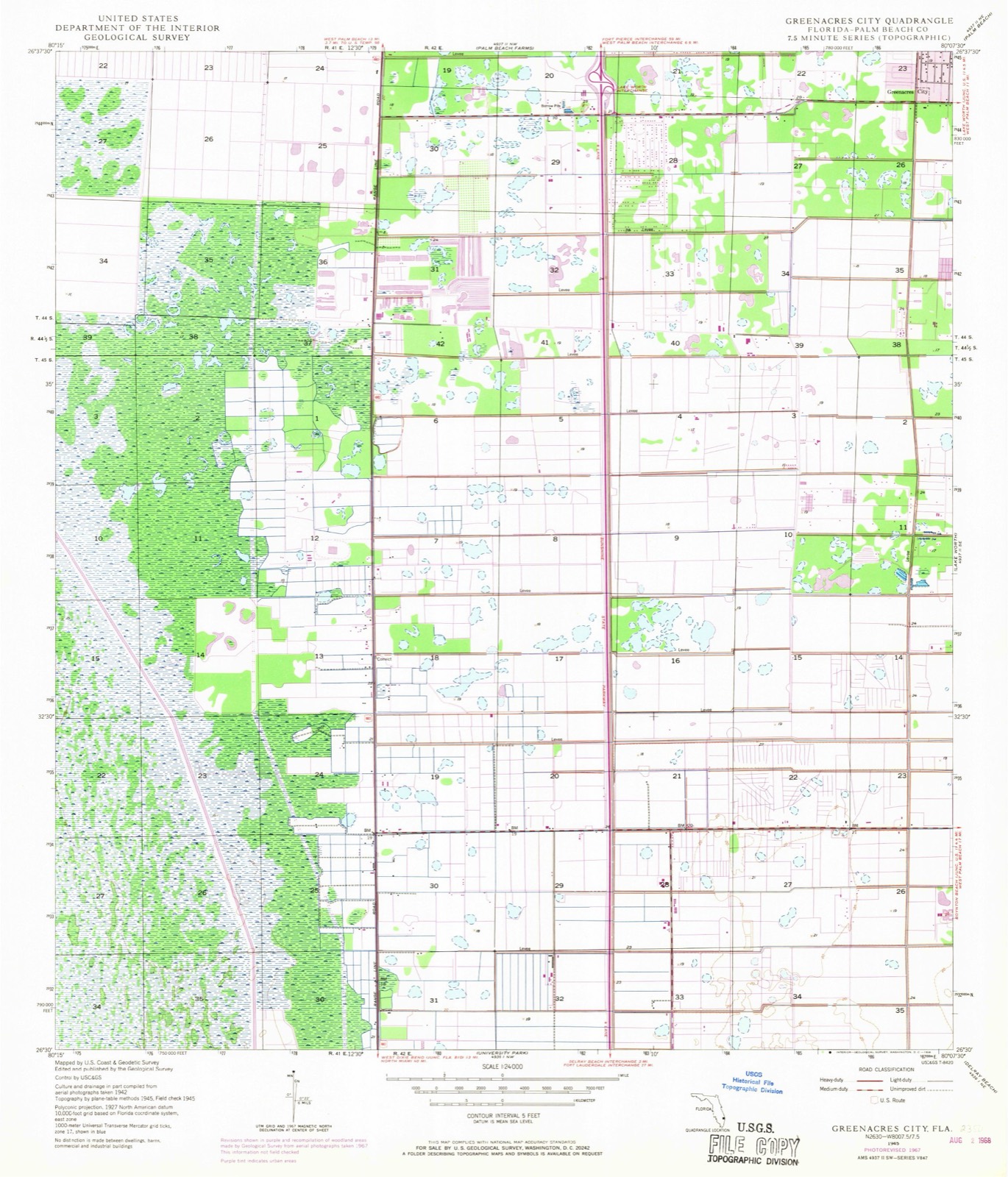 Topographic sheet of Aberdeen, surveyed 1945