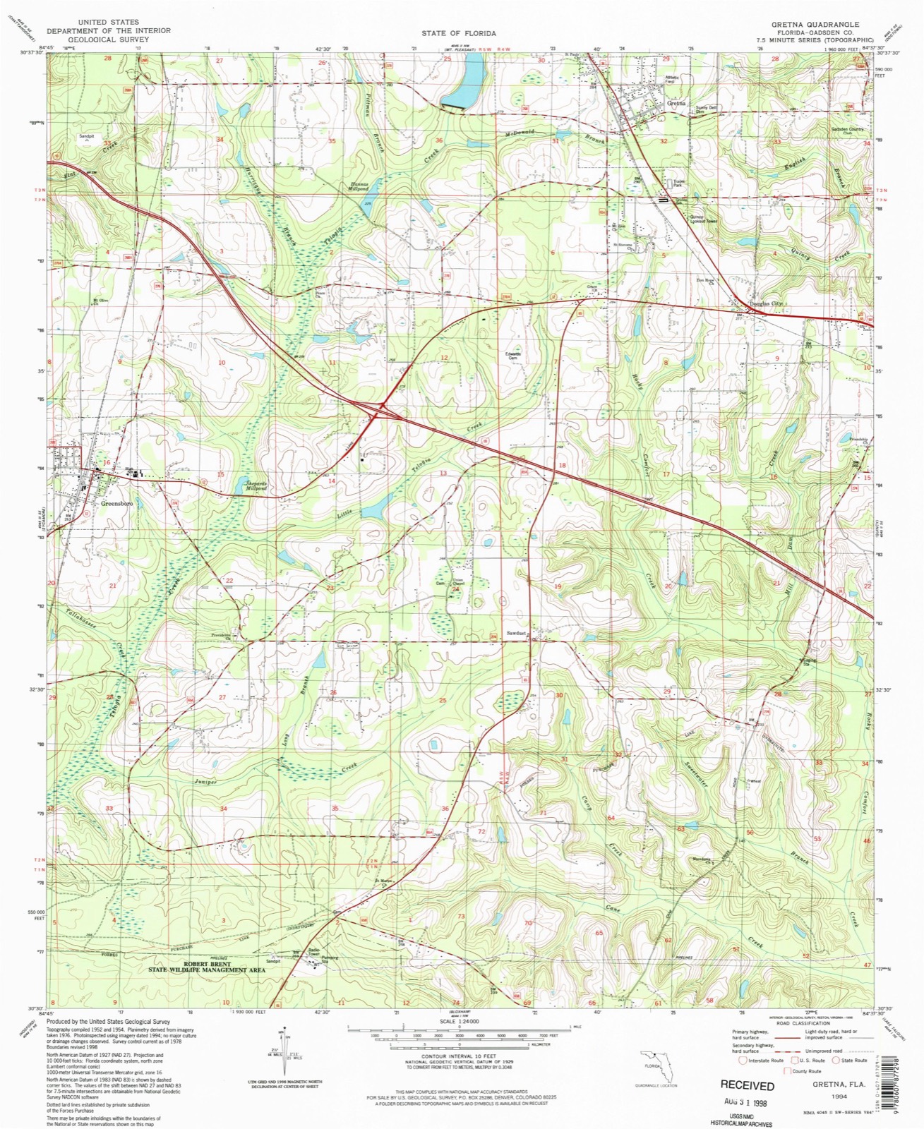Topographic sheet of Gretna, surveyed 1994