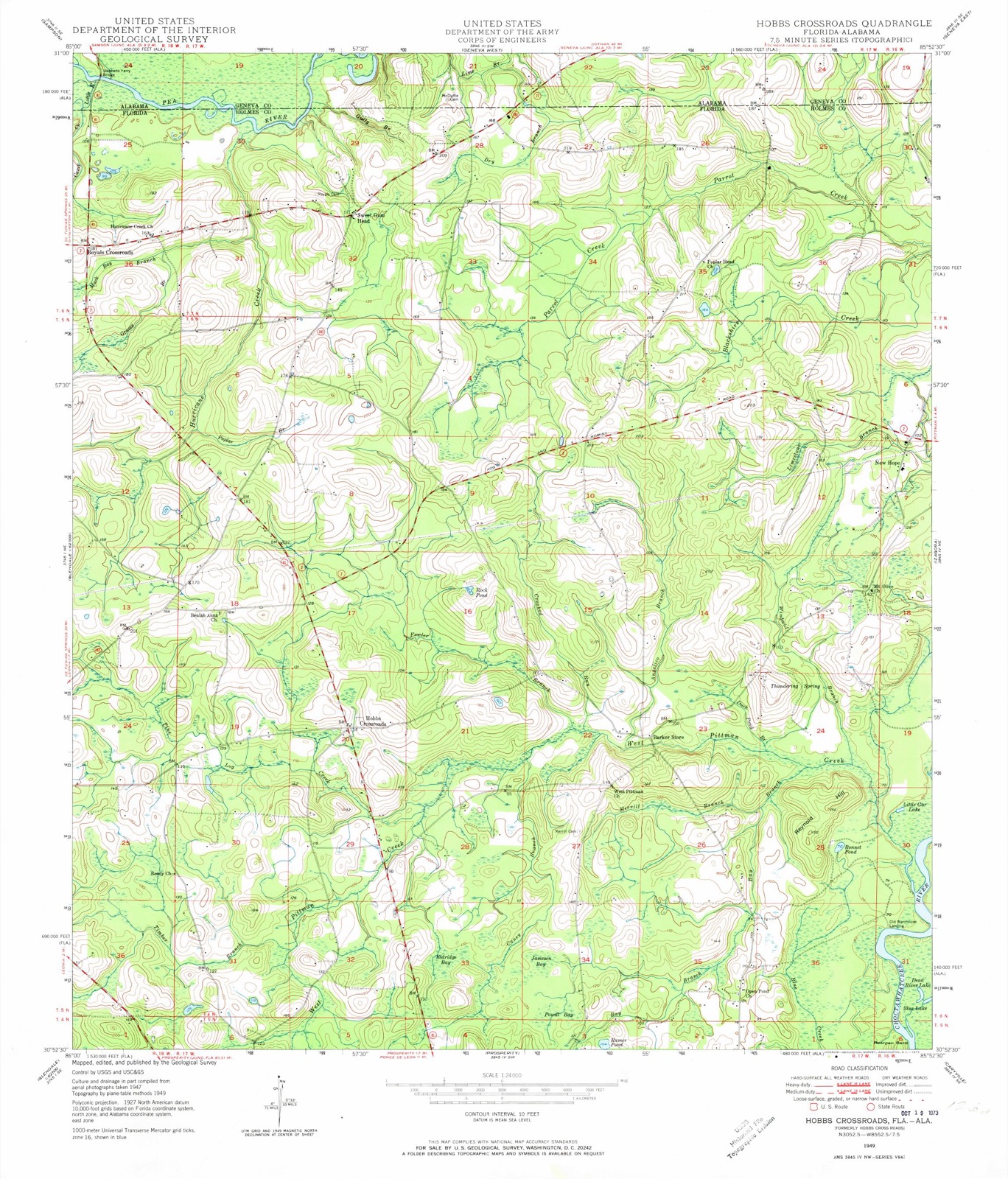 Topographic sheet of New Hope, surveyed 1949