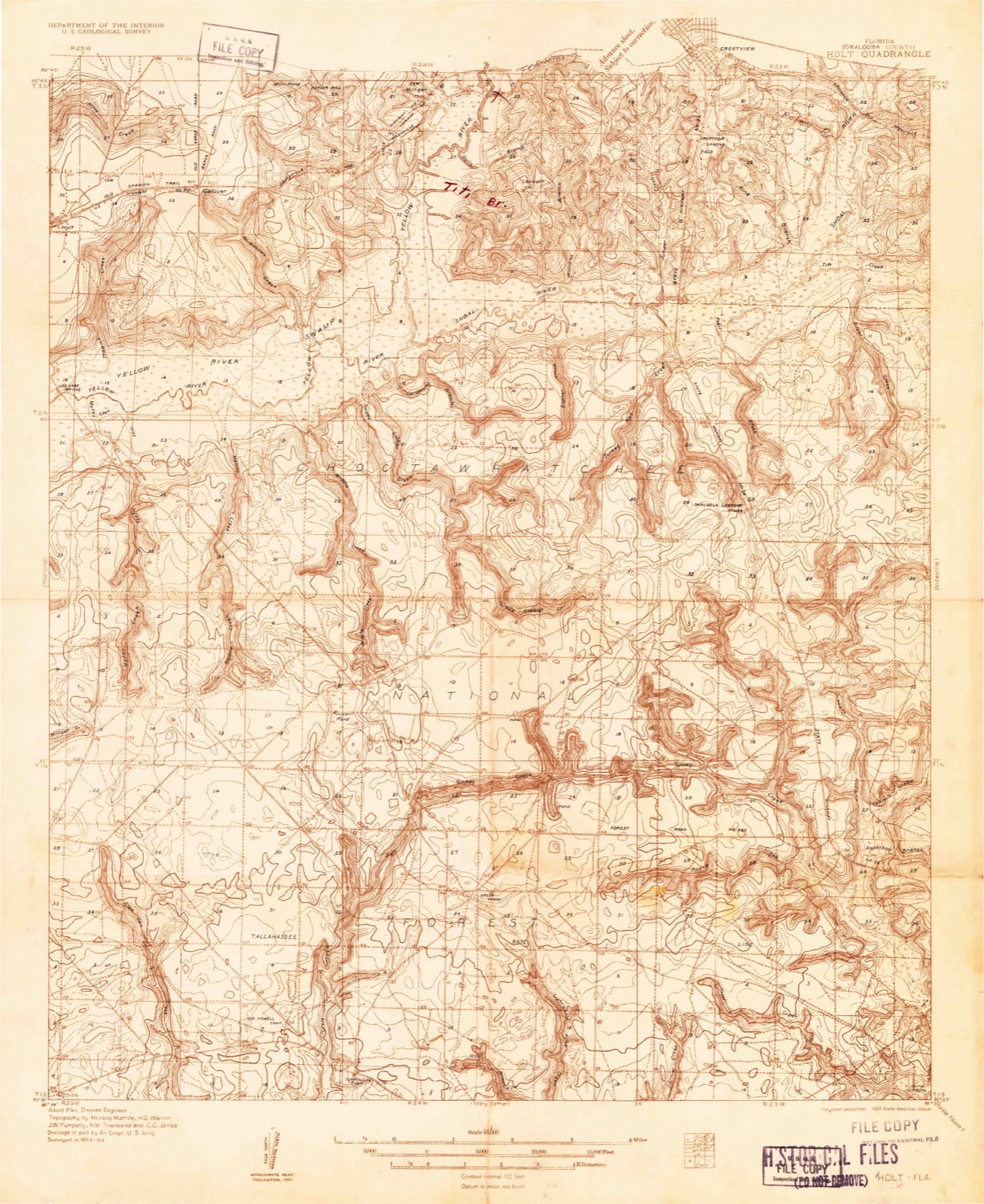 Topographic sheet of Galliver, surveyed 1934