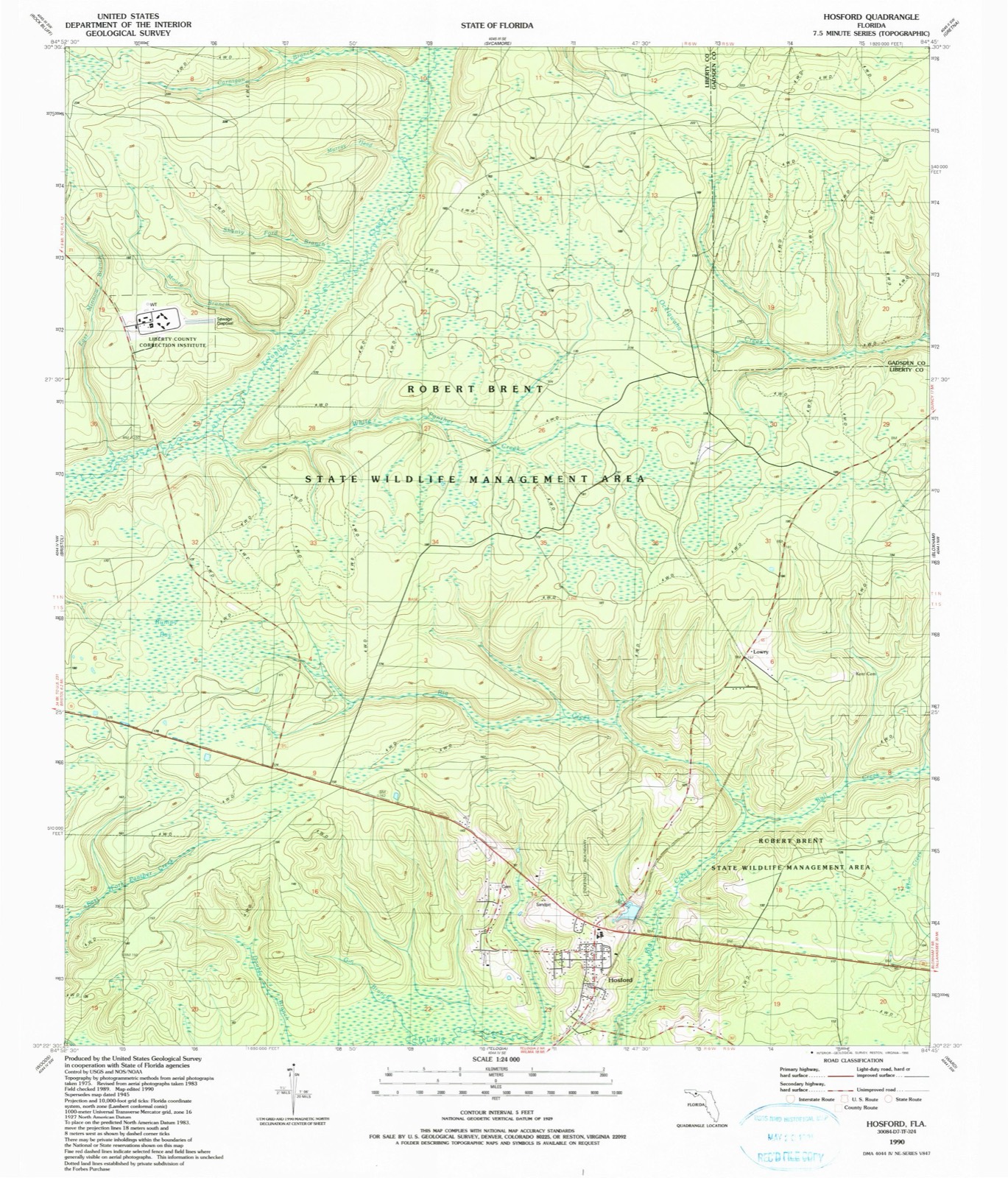Topographic sheet covering Hosford School and Gymnasium, surveyed 1990