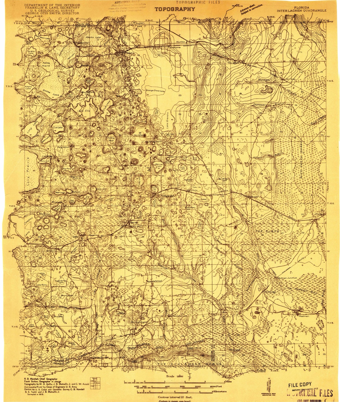 Topographic sheet of Mannville, surveyed 1915