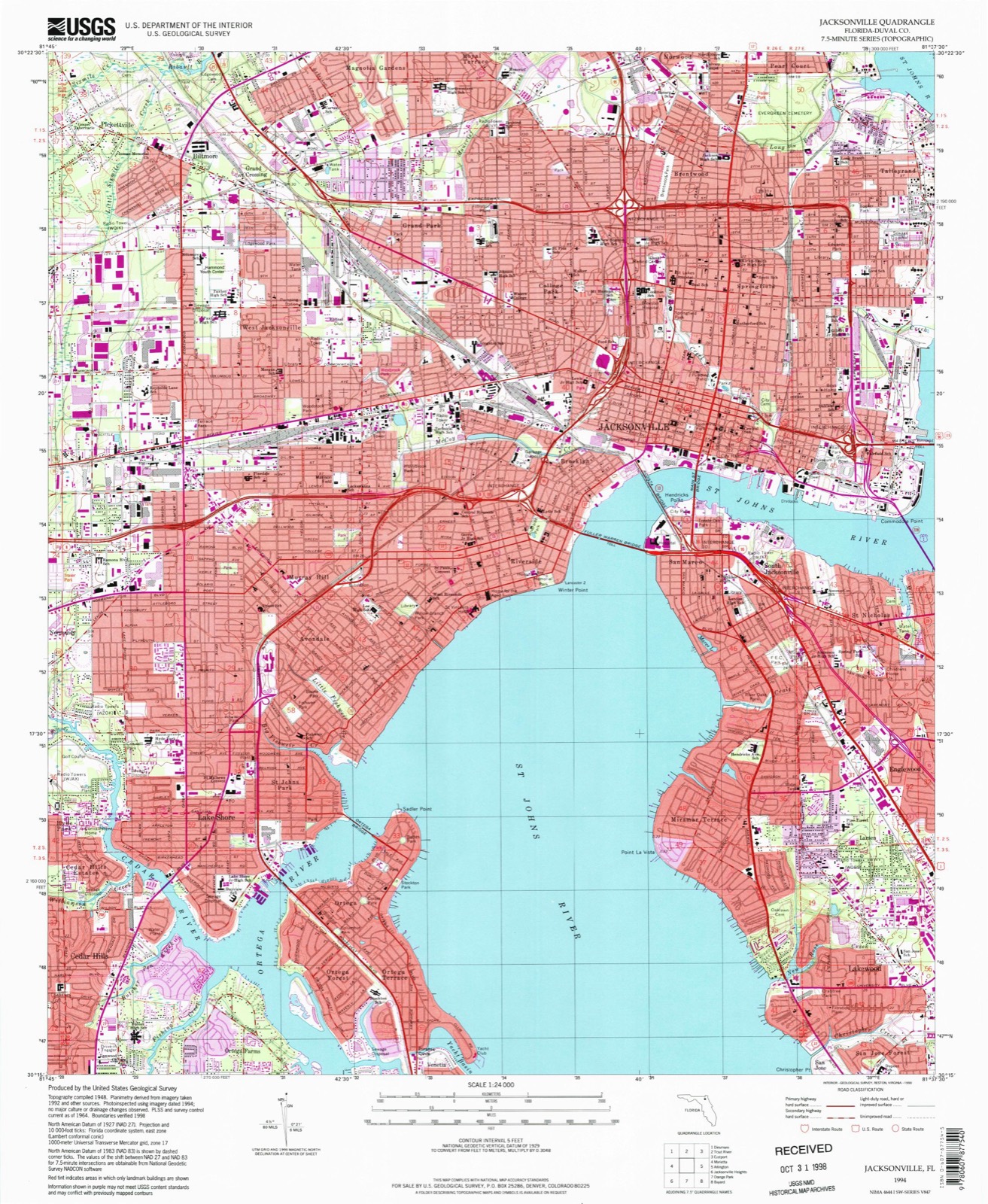 Topographic sheet of Avondale, surveyed 1994