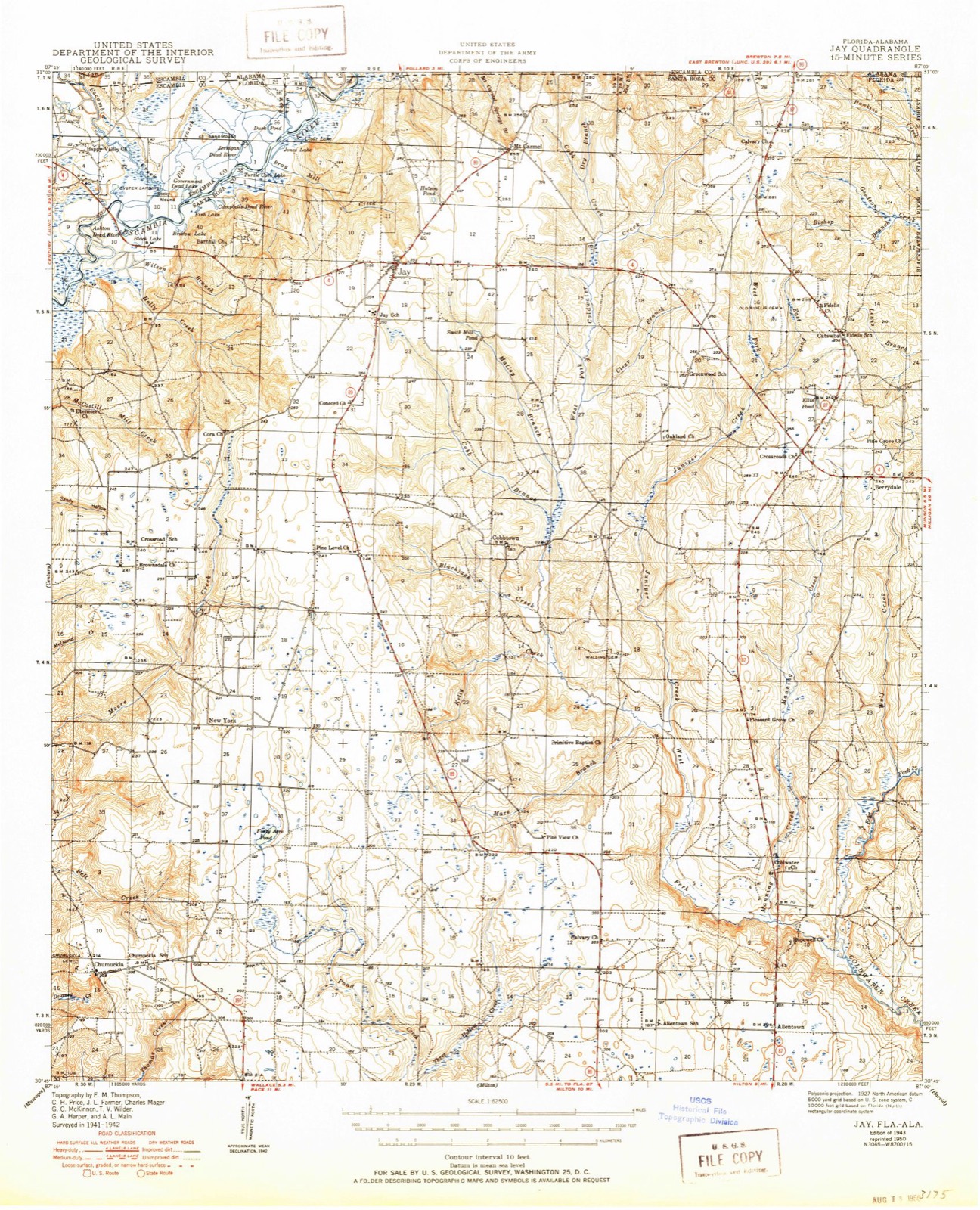Topographic sheet of Allentown, surveyed 1943