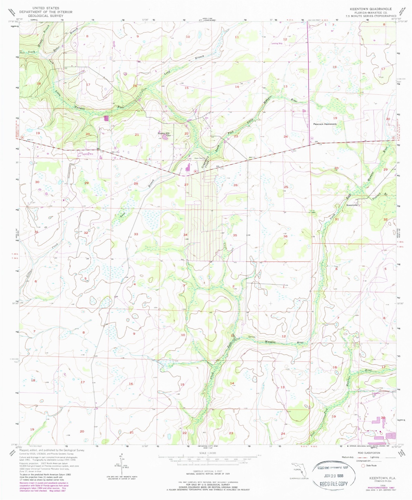 Topographic sheet of Keentown, surveyed 1956