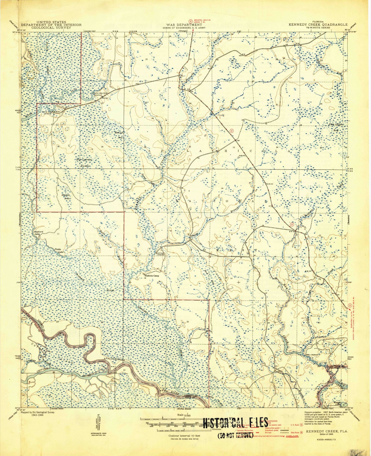 Topographic sheet of Owl Landing, surveyed 1945