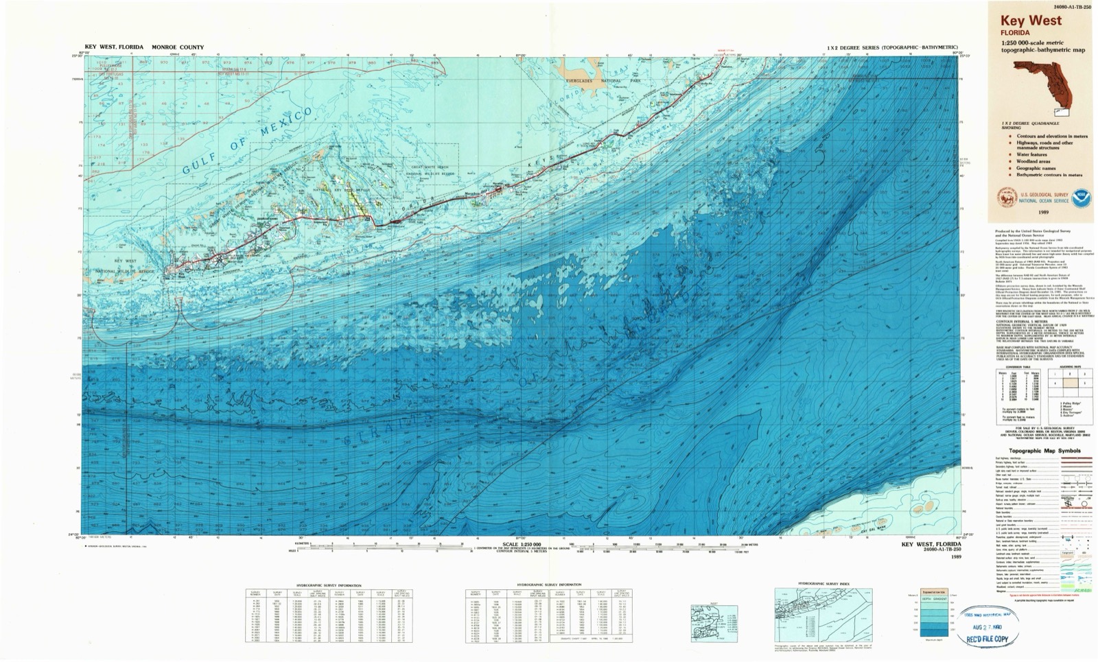 Topographic sheet of Big Pine Key, surveyed 1989