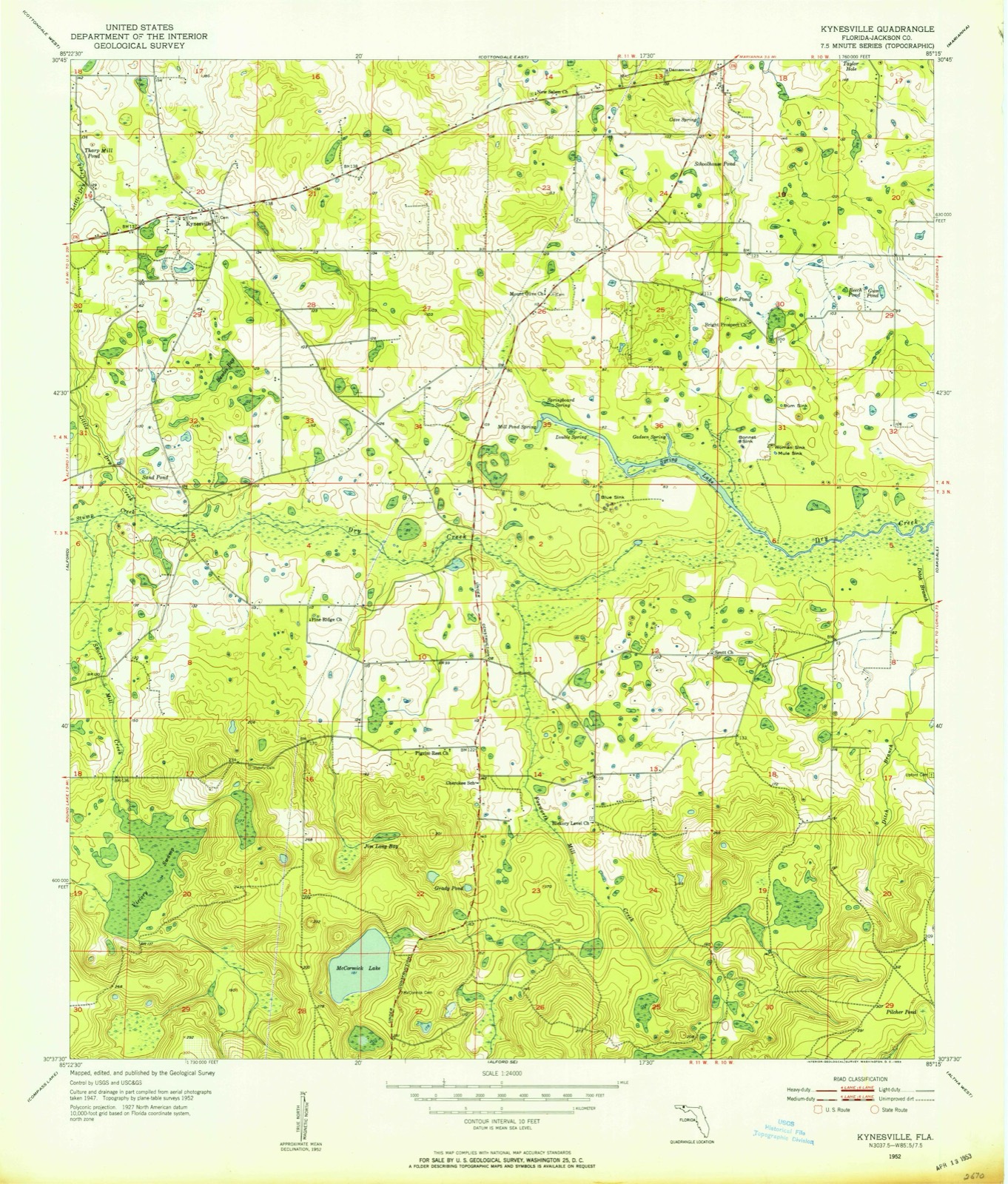 Topographic sheet of Kynesville, surveyed 1952
