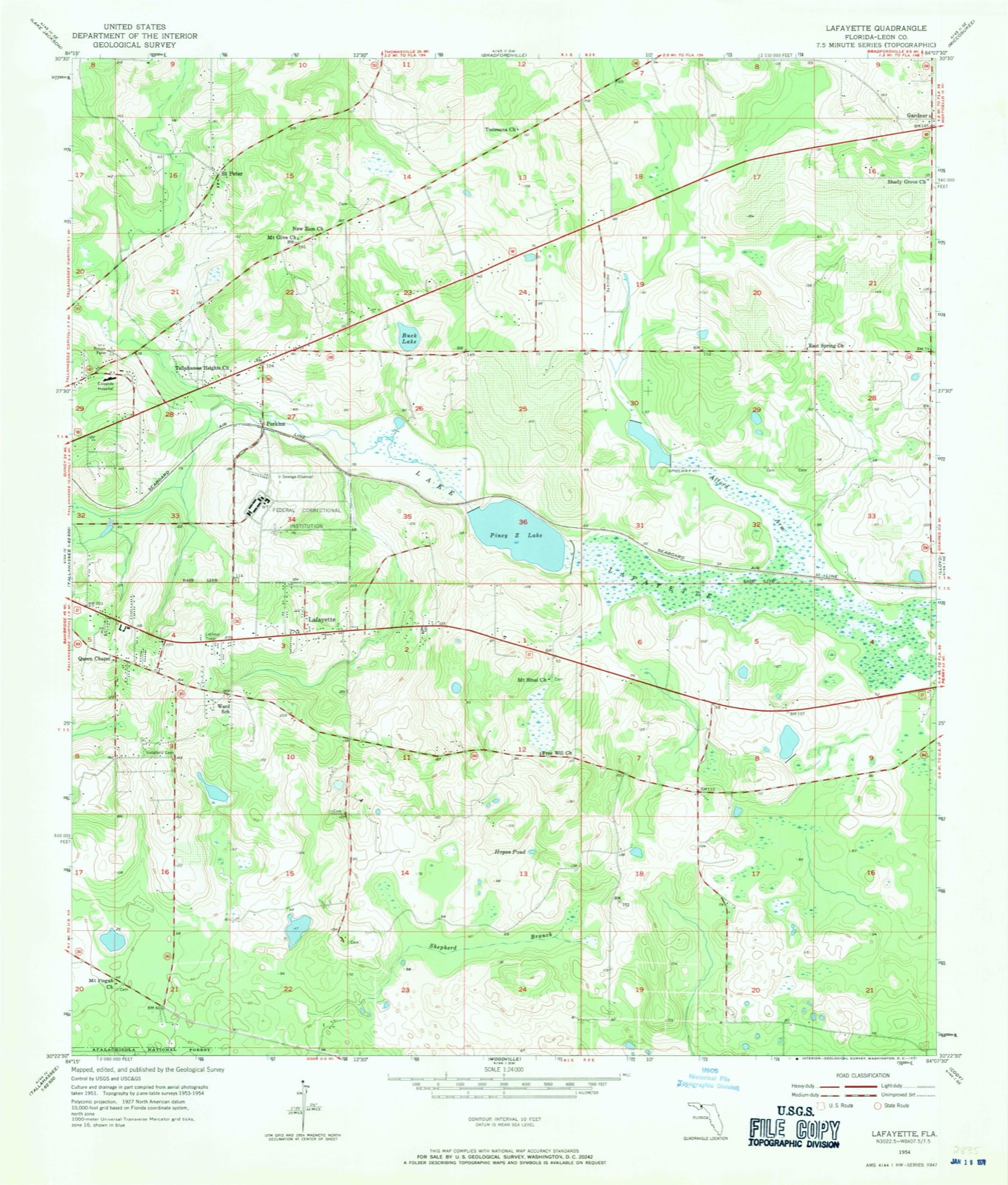 Topographic sheet of Perkins, surveyed 1954