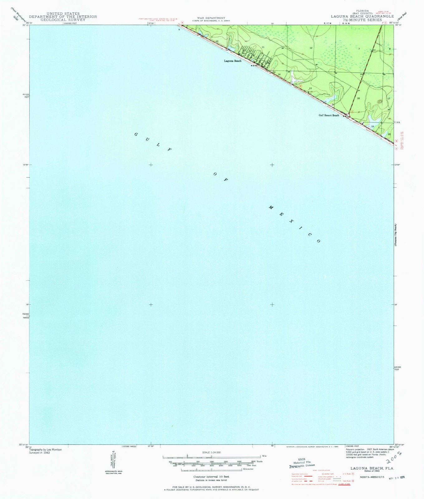 Topographic sheet of Laguna Beach, surveyed 1943