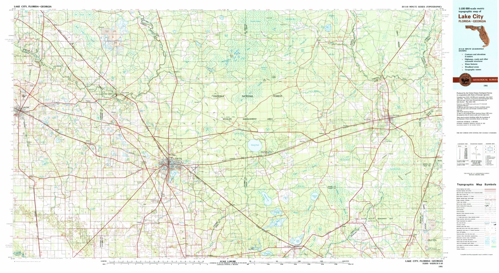 Topographic sheet of Manning, surveyed 1981