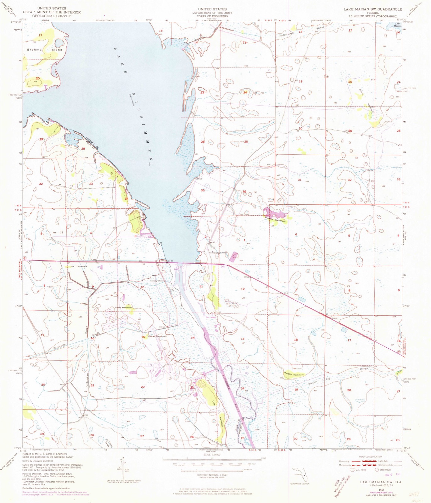 Topographic sheet of Cacema Town (historical), surveyed 1953