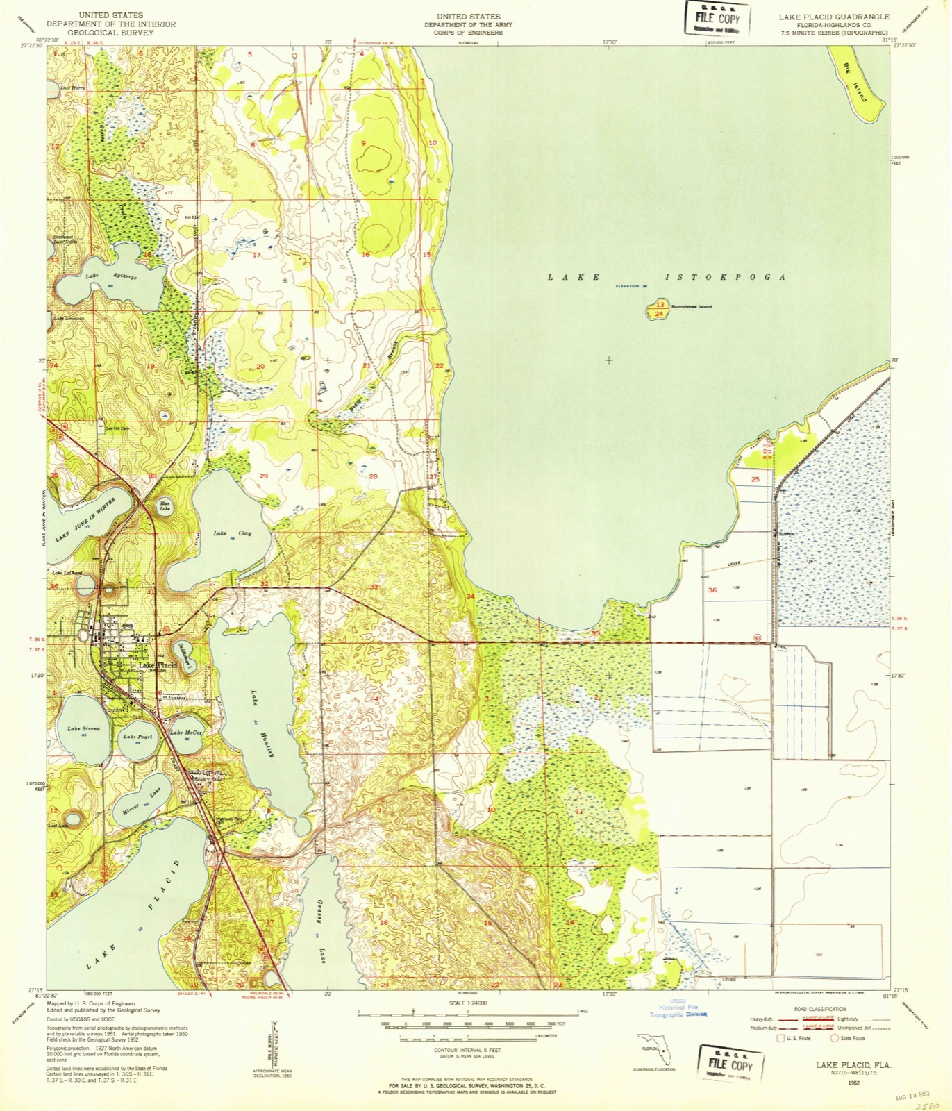 Topographic sheet covering Highway Park Cemetery, surveyed 1952