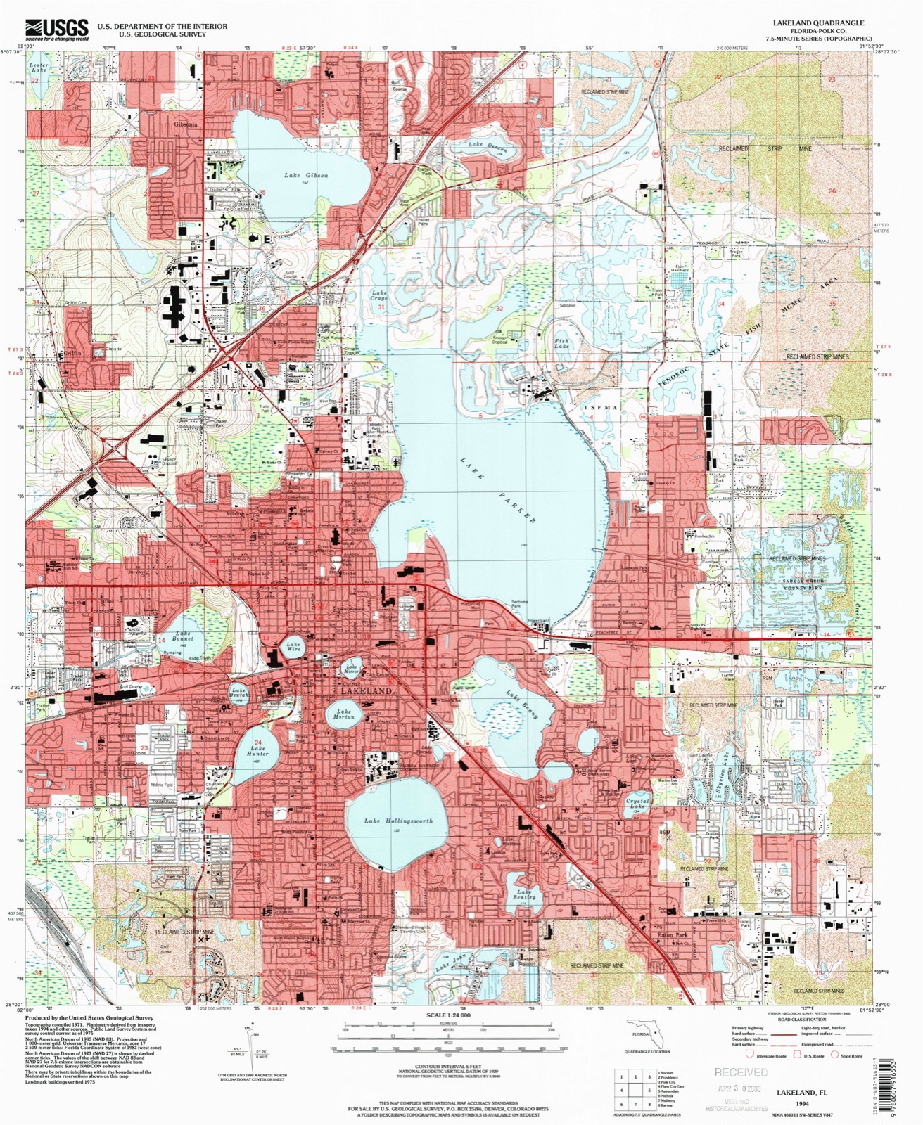 Topographic sheet of Griffin, surveyed 1994