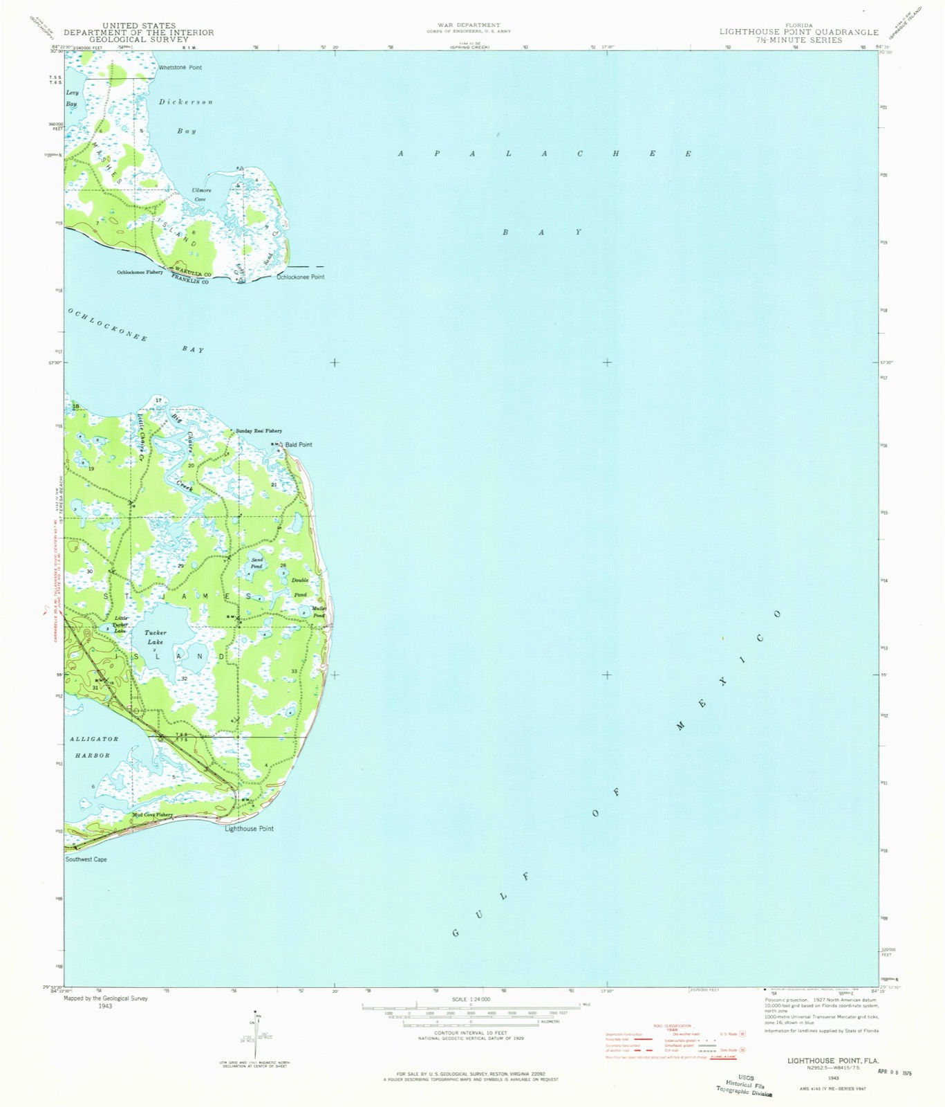 Topographic sheet of Southern Dunes, surveyed 1943