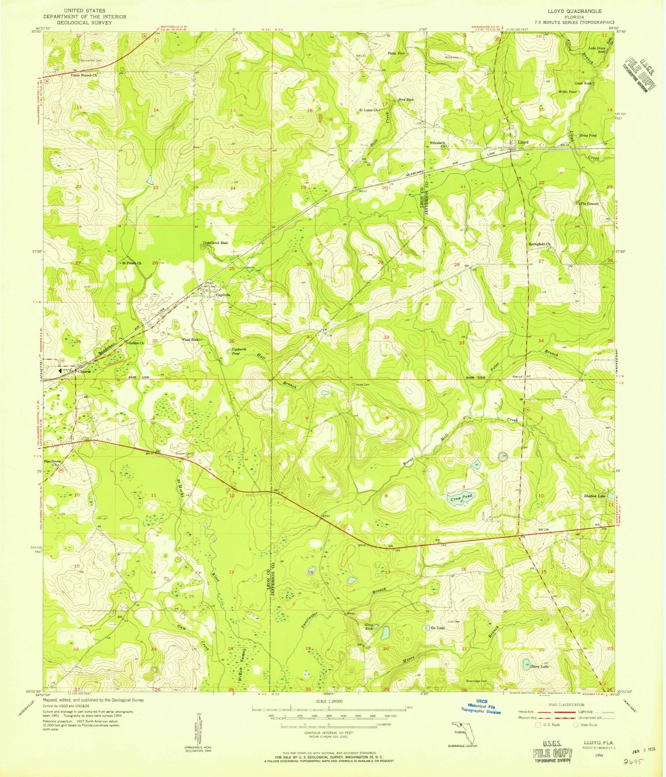 Topographic sheet of Chaires, surveyed 1954