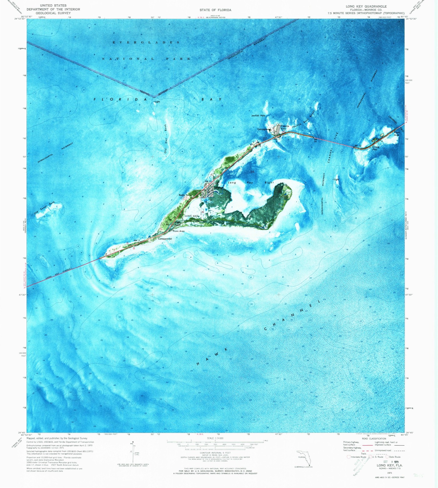 Topographic sheet covering San Francisco Shipwreck Site, surveyed 1971