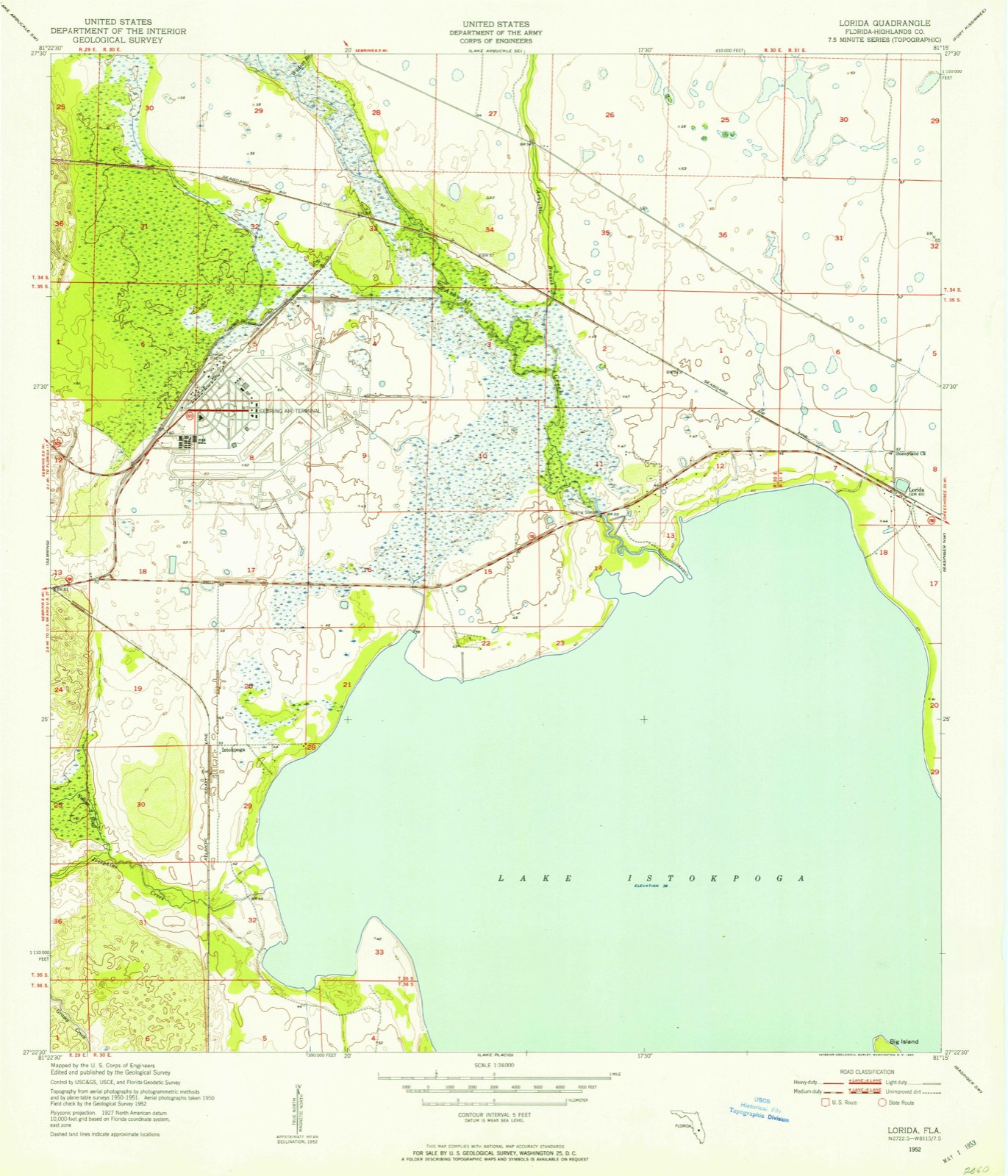 Topographic sheet of Lorida, surveyed 1952