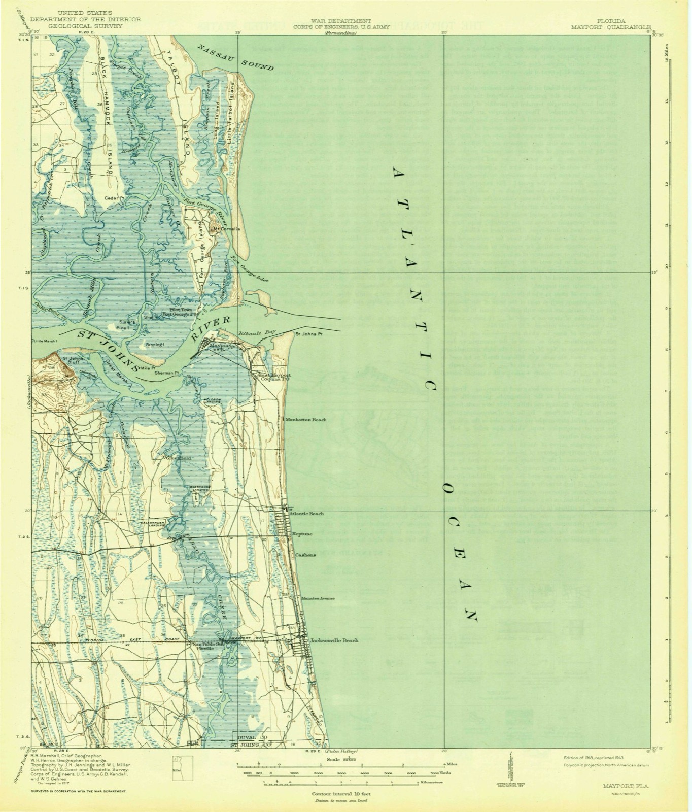 Topographic sheet of Pablo Keys, surveyed 1918